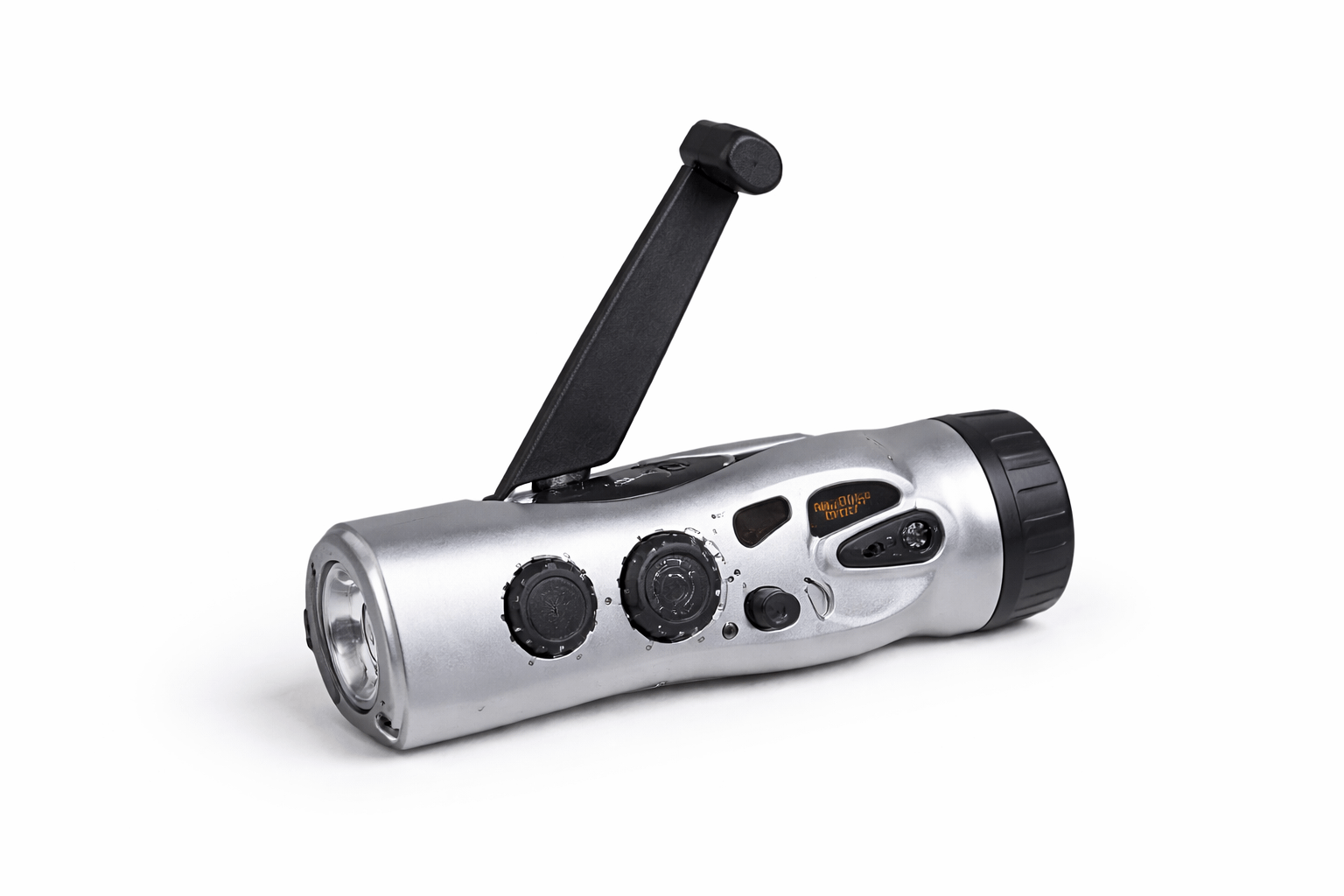 Hand crank radio flashlight emergency tool from ReadyWise 2-day backpack kit