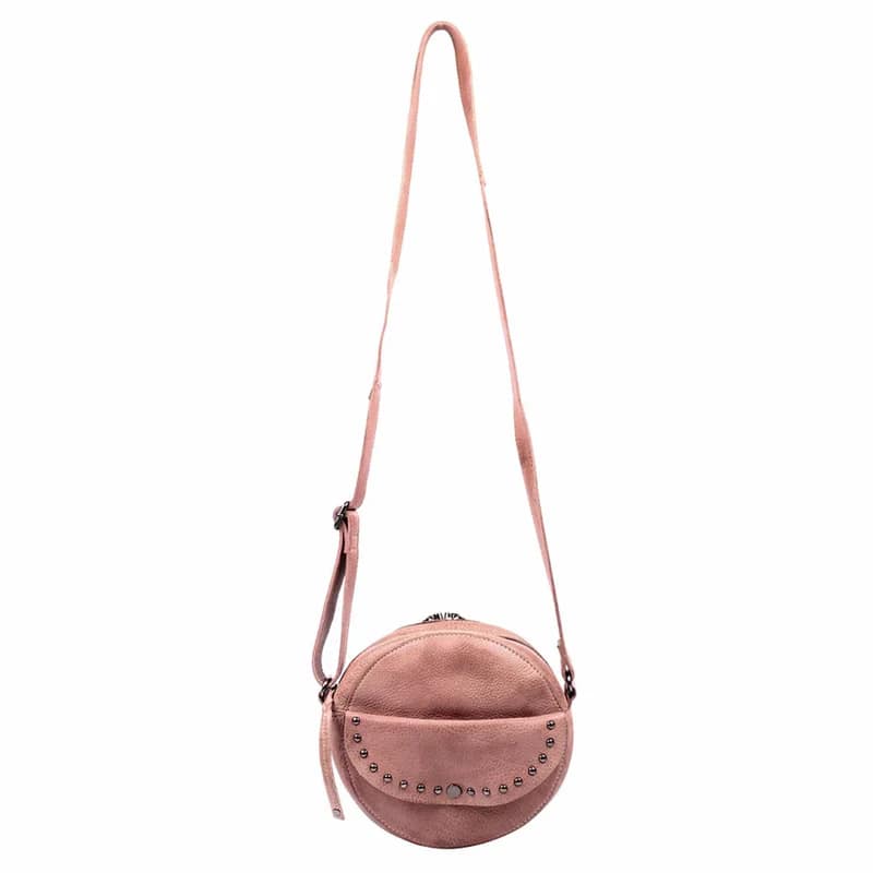Lady Conceal Mia crossbody purse in Blush with adjustable strap, front view